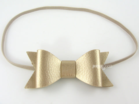gold baby bow headband