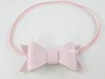 light pink baby girl bow headband