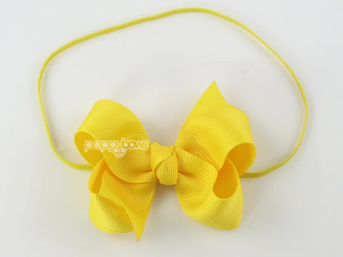 yellow baby girls bow headband