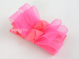 baby girl hair clips in neon pink barrettes