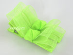 baby girl hair bow clips in neon green