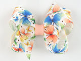 butterfly peach and blue baby girl 3 inch hair bow