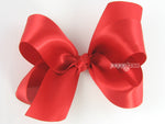 red satin hair bow