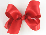red satin hair bow