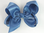 vintage french blue satin hair bow