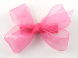 pink sheer 3 inch baby girl hair bows