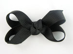 black extra small tiny baby hair bow for newborns or babies with fine hair / non slip grip mini snap clip