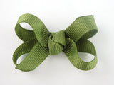 olive green baby hair bow