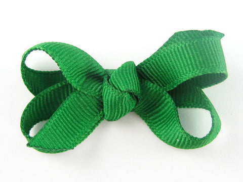 baby hair bow in Christmas green on clip