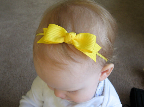 yellow baby bow headband