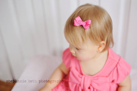 Girl's Pink Gingham Hair Bows