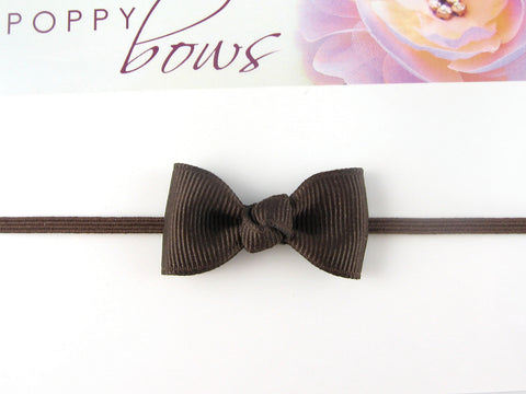 brown bow newborn baby headband