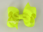 neon yellow baby girl 3 inch hair bow