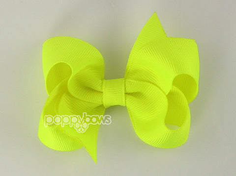 neon yellow baby girl 3 inch hair bow