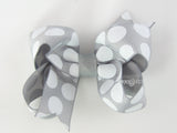 gray polka dot 3 inch baby girl hair bows