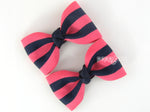 cute hair bow clips for girls navy blue and pink
