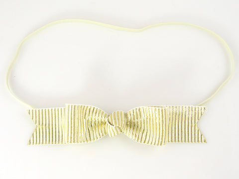 gold baby girl headband with bow
