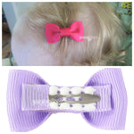 Wool Felt Baby Hair Bows - Pink, White, Purple