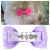 Wool Felt Baby Hair Bows - Gray, Pink, Mauve