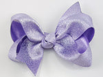 light purple glitter baby girl 3 inch hair bow