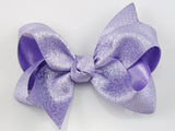light purple glitter baby girl 3 inch hair bow