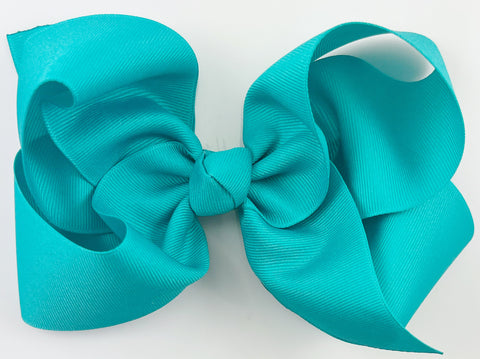 teal blue hair bow for girls