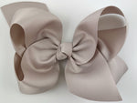 beige hair bow for girls
