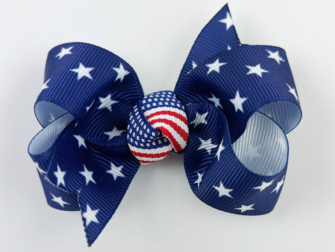 stars and stripes 3 inch hair bow for baby girls 4th of July