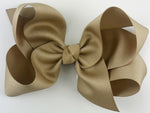 khaki tan beige hair bow