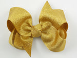 gold baby girl 3 inch hair bow