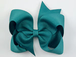 blue green hair bow