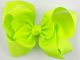 neon green hair bow for girls
