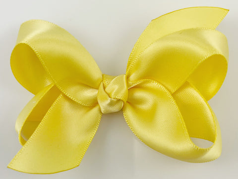 yellow satin hair bow