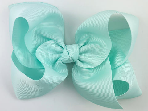 light blue aqua hair bow