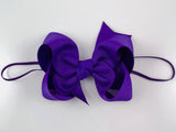 bright dark purple baby girl bow headband