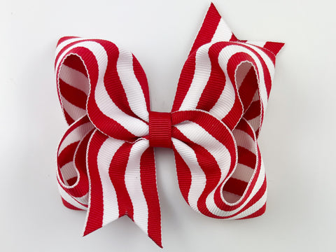 red striped hair bow