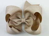 beige hair bow