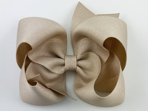 beige hair bow