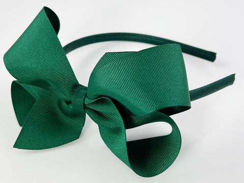 dark green headband with bow