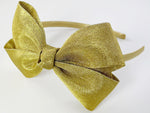 gold headband with bow