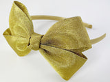 gold headband with bow