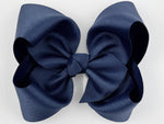 navy blue 5 inch hair bow