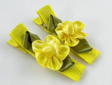 hair clips flower baby girl yellow