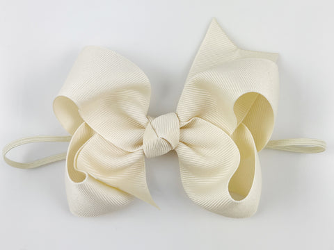 ivory big bow baby girl's headband