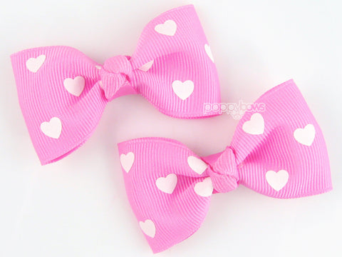 valentines day hair bows for girls pink hearts
