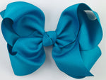 teal blue hair bow for girls