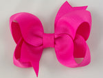 bright neon pink 3 inch girls hair bow