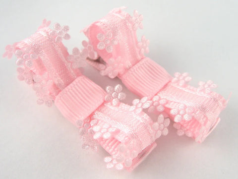 pink hair bow clips for baby girl flower