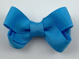 sky copen blue hair bow for baby 