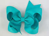 teal blue hair bow